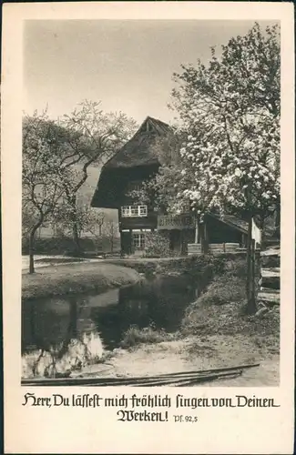 Ansichtskarte .Baden-Württemberg Schwarzwaldhaus - Religion Spruch 1935