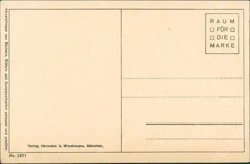 Künstlerkarte "Bergfriede" von A. Holzer, signierte Postkarte 1920