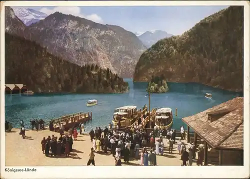 Ansichtskarte Schönau am Königssee Königssee - Lände, Dampfer 1930