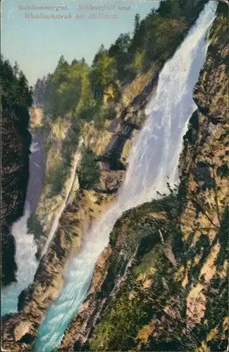 Ansichtskarte Hallstatt Waldbachstrub Wasserfall 1917