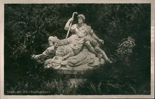 Ansichtskarte Stuttgart Denkmal - Eberhardsgruppe 1932