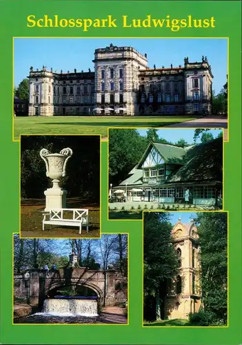 Ansichtskarte Ludwigslust Schloß mit Schloßgarten 2000