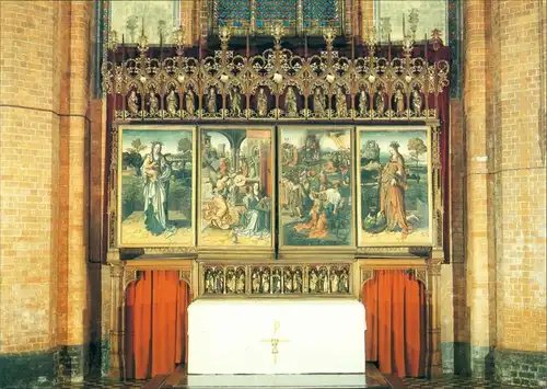 Güstrow Pfarrkirche - Altar - Bildseite (B. v. Orley, 1522) 1988