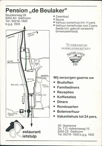 Giethoorn-Steenwijkerland Giethoorn Pension ,,de Restaurant De Rietstulp 1970