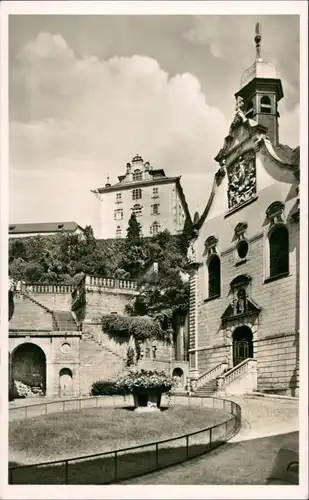 Baden-Baden Römerplatz mit Fettquelle, Neues Schloß u. Klosterkirche z. Hl. Grab 1954