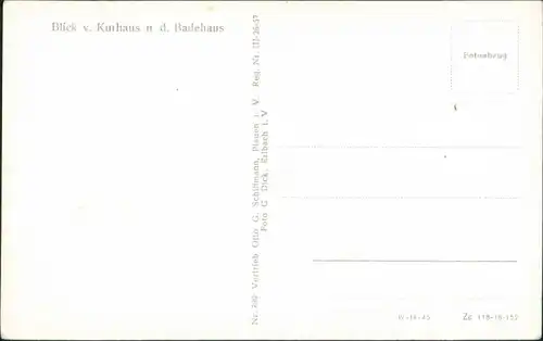 Ansichtskarte Bad Elster Blick v. Kurhaus n. d. Badehaus 1957