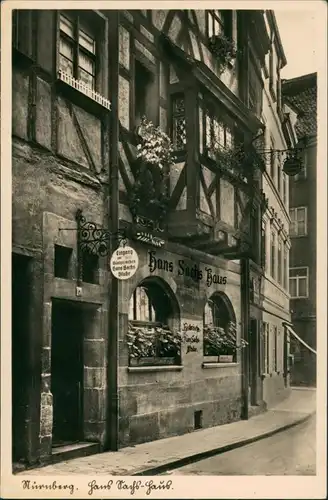 Ansichtskarte Nürnberg Hans Sachs Haus 1932