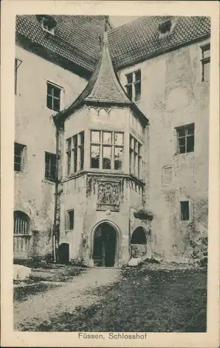 Ansichtskarte Füssen Hohes Schloss - Schlosshof 1934