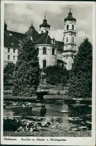 Ansichtskarte Ottobeuren Basilika mit Kloster und Klostergarten 1939