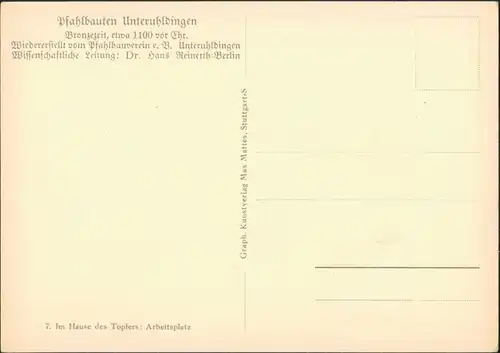 Ansichtskarte Unteruhldingen Im Hause des Töpfers: Arbeitsplatz 1932