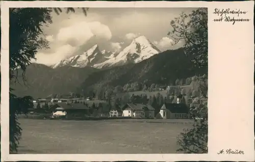 Ansichtskarte Bischofswiesen Blick auf die Stadt 1938