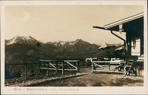 Ansichtskarte Tegernsee (Stadt) Berggasthof Neureuth gegen Hirschberg 1928