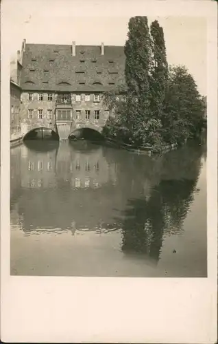 Ansichtskarte Nürnberg Stadt, Haus - über Fluss 1924