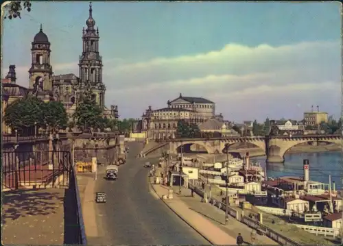 Ansichtskarte Dresden Panorama, Dampfer 1965
