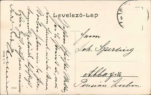 Postcard Budapest Parlament (Országház) 1915
