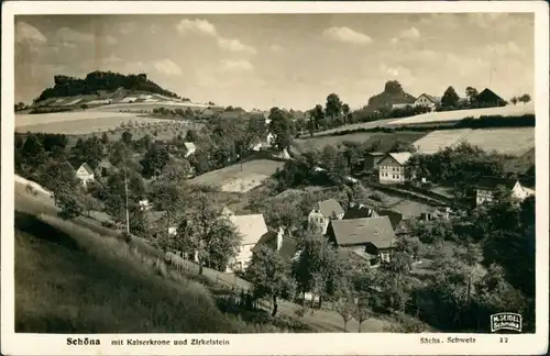 Ansichtskarte Schöna-Reinhardtsdorf-Schöna Stadtpartie 1928