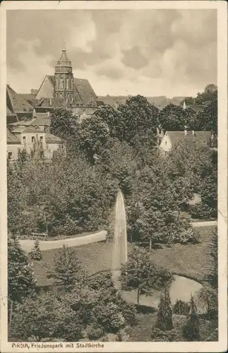 Ansichtskarte Pirna Friedenspark 1913