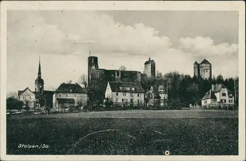 Ansichtskarte Stolpen Villen an der Burg 1953