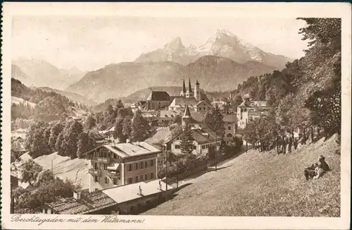 Ansichtskarte Berchtesgaden Partie an der Stadt 1930
