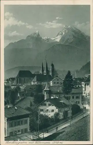 Ansichtskarte Berchtesgaden Straßenpartie - Hotel 1928