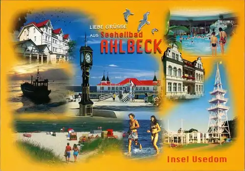 Ahlbeck (Usedom) Mehrbildkarte, farbig, diverse Ortspartien 2000