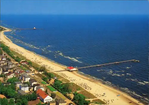 Ahlbeck (Usedom) Luftbild Ostsee Strand, Fliegeraufnahme farbig 2000