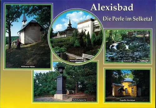 Alexisbad-Harzgerode Mehrbild-AK Perle im Selketal mit Hotel,  uvm. 1996