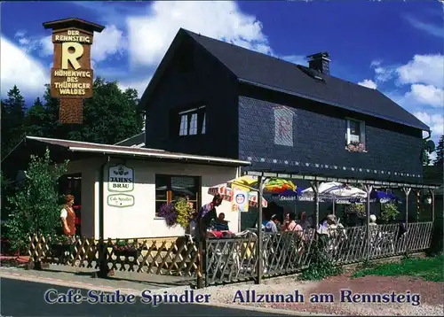 Ansichtskarte Allzunah Café-Stube Spindler, Gäste auf Außenterrasse 2003