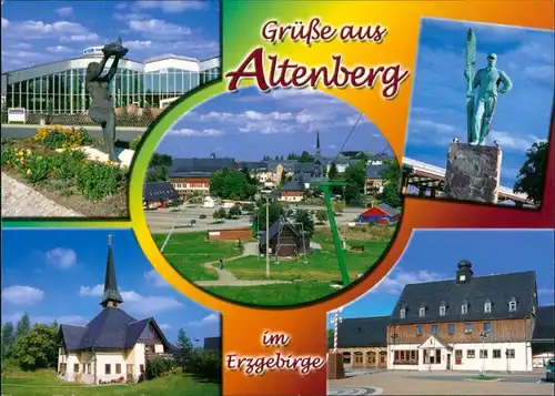 Altenberg (Erzgebirge) Mehrbildkarte: Grüße aus Altenberg  Denkmal 1995