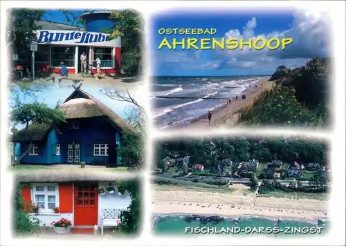 Ahrenshoop Mehrbild-AK ua. "Bunte Stube", Luftaufnahme, Ostsee 2005