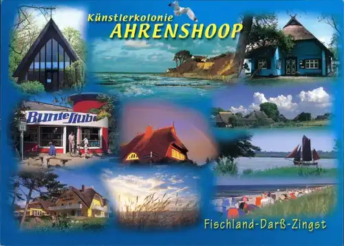 Ansichtskarte Ahrenshoop Künstlerkolonie farbige Mehrbild-Postkarte 2005