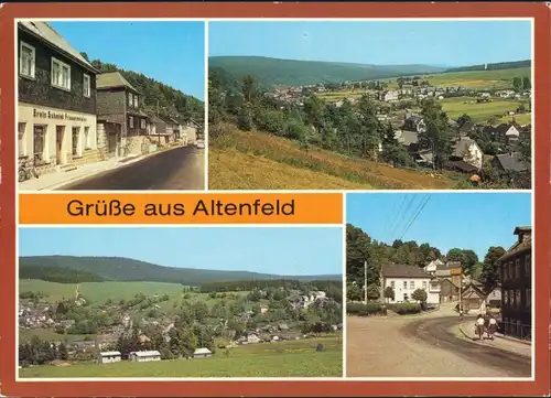 Ansichtskarte Altenfeld (Thüringen) Grundstraße, Übersicht, Markt 1987