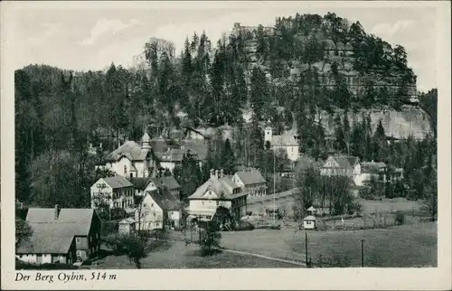 Ansichtskarte Hain-Oybin Umland-Ansicht Berg Oybin mit Wohnhäusern 1940