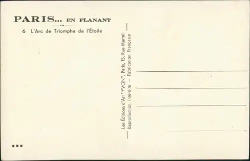 CPA Paris Pariser Triumphbogen Arc de Triomphe de l’Étoile 1950