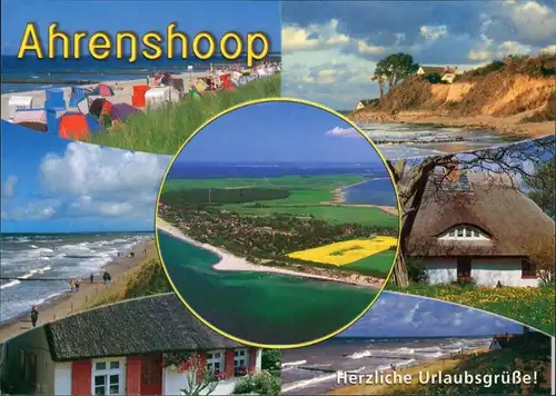 Fischland Strand Umland-Ansichten Mehrbild-AK "Urlaubsgrüße" 2000