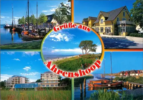 Ansichtskarte Ahrenshoop Stadtteilansichten Mehrbild-Gruss-AK ua. Hafen 2005