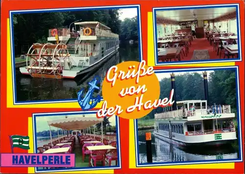 Ansichtskarte  Grüße von der Havel, Ausflugsdampfer Havelperle 1990
