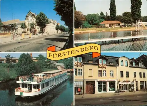 Fürstenberg/Havel Rathaus, Schiff, Strandbad, Brandenburger Straße 1996