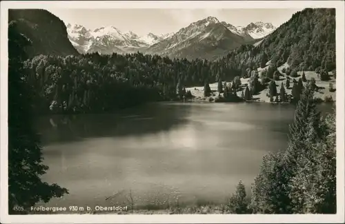 Ansichtskarte Obersdorf Freibergsee See mit Alpen Umgebung, Berge 1940