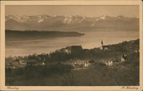 Ansichtskarte Starnberg Starnberger See Panorama Ansicht v. Wörsching 1930