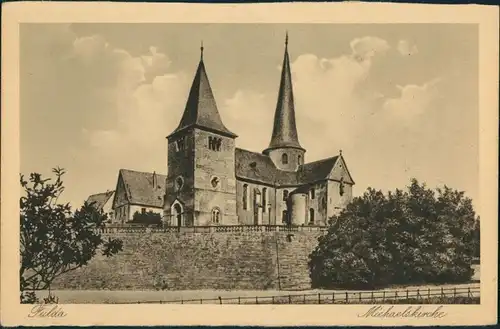Fulda Michaeliskirche, Kirche, Außenansicht, Church Postcard 1920