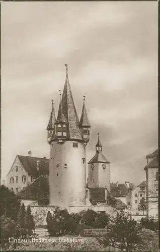 Ansichtskarte Lindau (Bodensee) Partie am Diebsturm, Turm Gebäude 1920