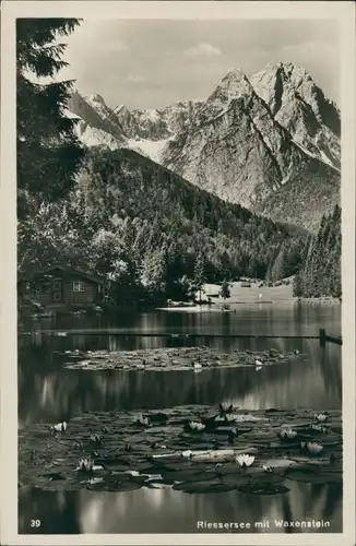 Garmisch-Partenkirchen Risser-See/Riessersee, Blick zum Waxenstein (Berg, Alpen) 1940