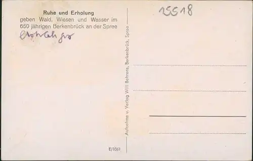 Ansichtskarte Berkenbrück Im Berrenbusch 1952