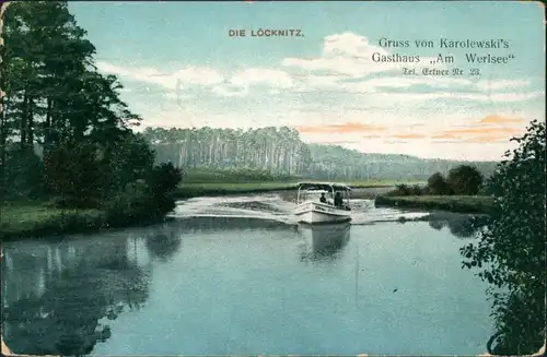Ansichtskarte Erkner Löcknitz - Gasthaus am Werlsee 1913