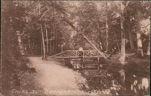 Ansichtskarte Berkenbrück Parkpartie - Holzbrücke 1923