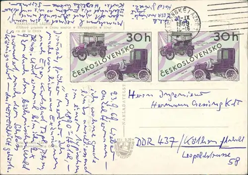 Postcard Marienbad Mariánské Lázně Križový pramen/Kreuzquelle 1969