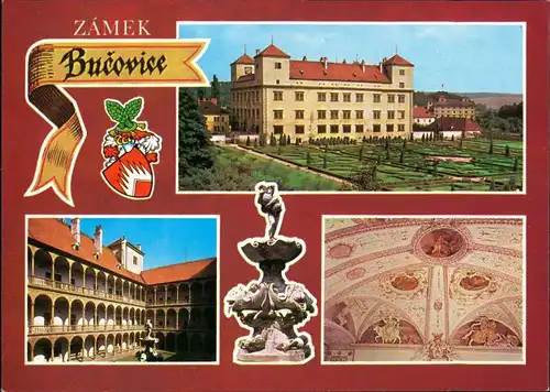 Butschowitz Bučovice Státní zámek, Strop Císařského sálu/Schloss 1988