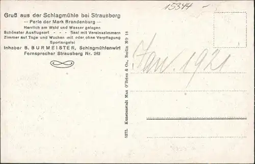 Ansichtskarte Strausberg Schlagmühle 1911