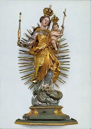Ansichtskarte Holzkirchen Madonna um 1700 aus der Pfarrkirche 1965